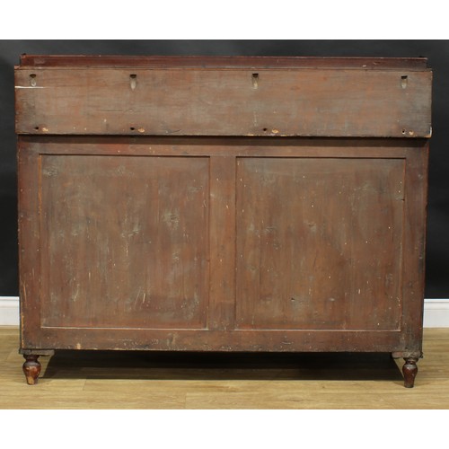 2495 - A George/William IV mahogany chiffonier or side cabinet, shallow back with three-quarter gallery, th... 