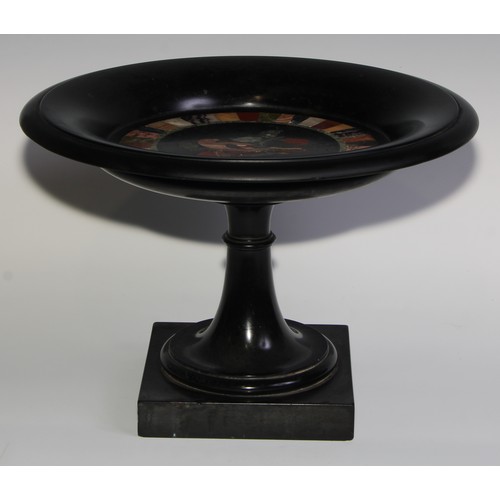 2319 - A large 19th century Derbyshire Ashford marble table centre pedestal comport, the saucer shaped top ... 