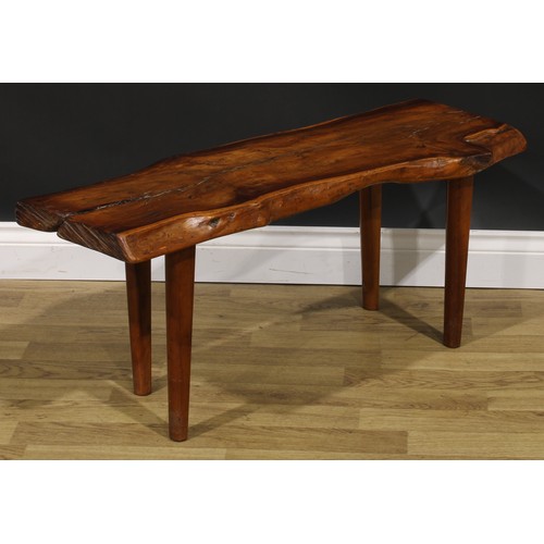 2625 - A yew window seat, by Reynolds of Ludlow, 40cm high, 95cm wide, 34cm deep