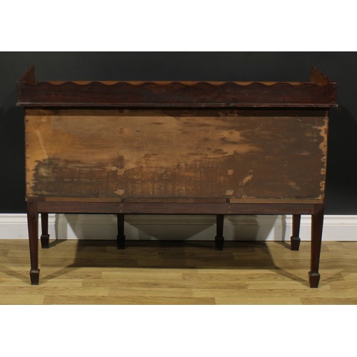 1701 - A 19th century mahogany sideboard or serving table, of unusually small proportions, wavy three-quart... 