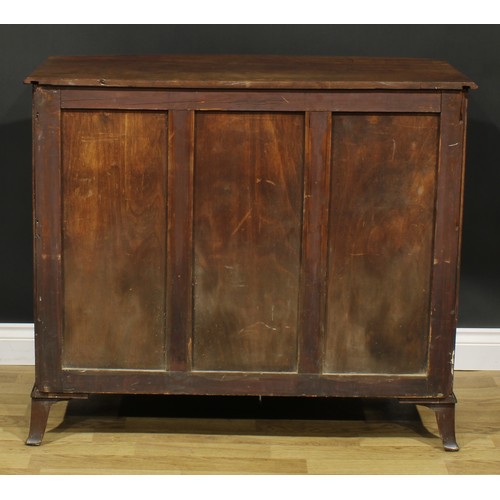 2356 - A Regency mahogany bowfront chest, oversailing top above four long graduated cockbeaded drawers, the... 