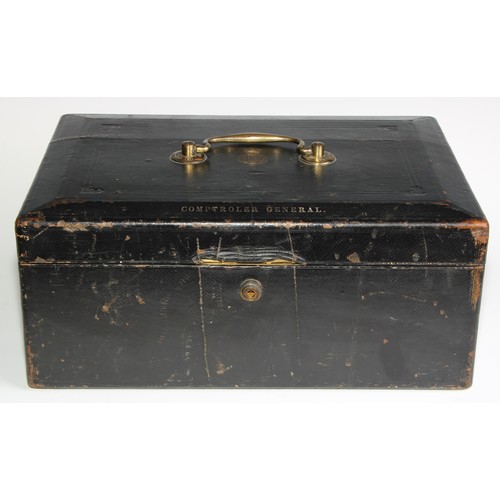 2606 - A Victorian tooled and gilt morocco leather rectangular government despatch box, the hinged cover wi... 