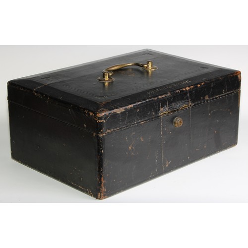 2606 - A Victorian tooled and gilt morocco leather rectangular government despatch box, the hinged cover wi... 