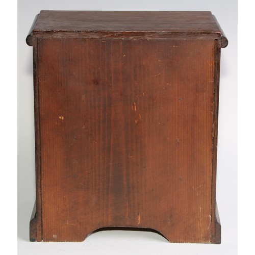 1926 - An Edwardian oak miniature chest, rectangular top above two short and three long graduated drawers, ... 