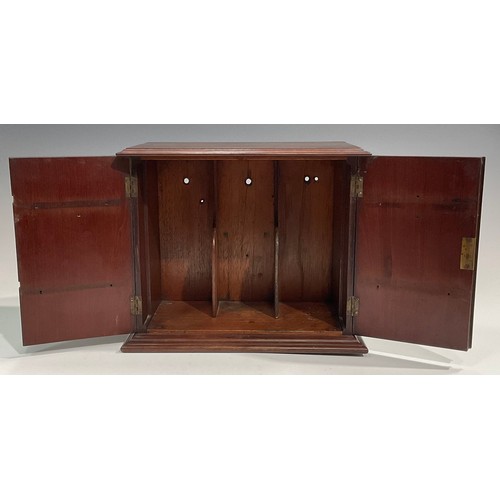 1832 - A Victorian mahogany letter or stationery cabinet, moulded oversailing top above a pair of rectangul... 