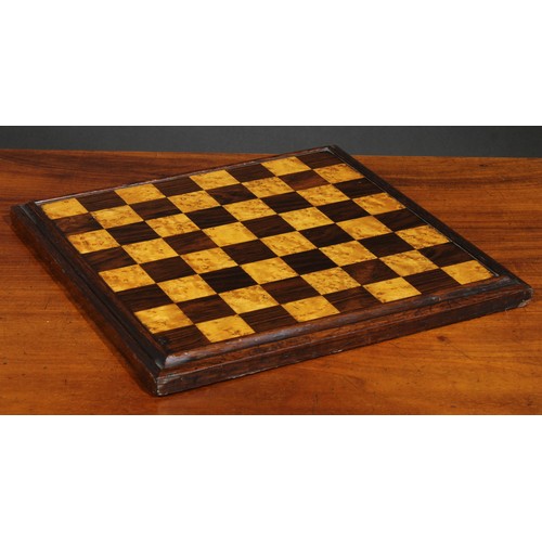 1689 - A George/William IV rosewood and maple chess board, 31cm wide, c.1830