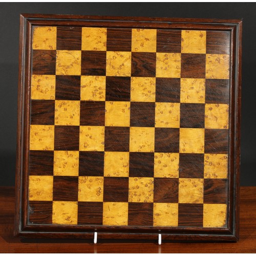 1689 - A George/William IV rosewood and maple chess board, 31cm wide, c.1830