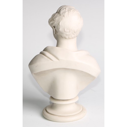 1202 - British Political History - a 19th century parian ware bust, of Sir Robert Peel (1788 - 1850), waist... 