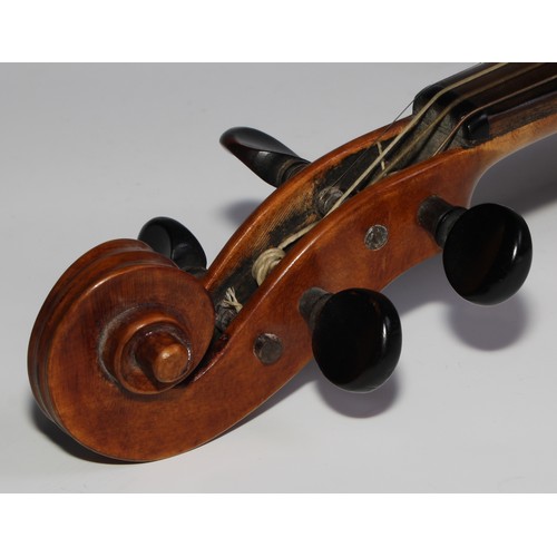 1874 - A Swedish violin, by Ernst Boethius, Norberg, the two-piece back 35.5cm long excluding button, ink M... 