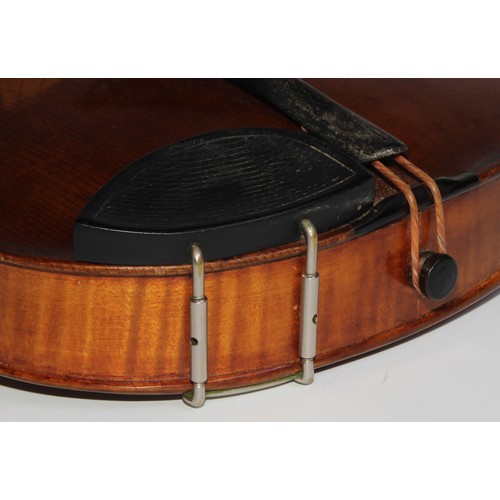 1874 - A Swedish violin, by Ernst Boethius, Norberg, the two-piece back 35.5cm long excluding button, ink M... 