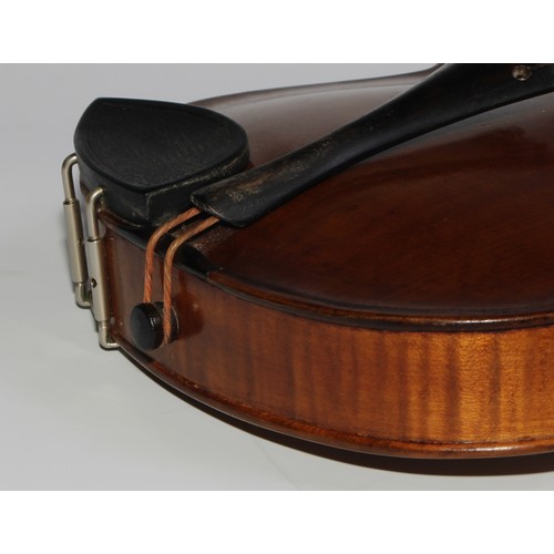 1874 - A Swedish violin, by Ernst Boethius, Norberg, the two-piece back 35.5cm long excluding button, ink M... 