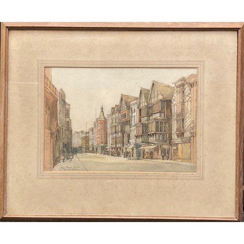 628 - Gladys Best (1898 - 1965) 
High Street, Exeter 
signed, watercolour and pencil, 26cm x 38cm