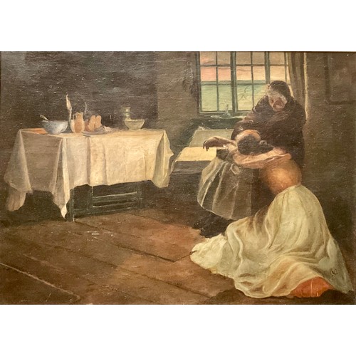 590 - English School
Consolation
monogrammed CM, oil on canvas, 59cm x 82cm