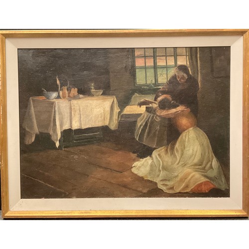 590 - English School
Consolation
monogrammed CM, oil on canvas, 59cm x 82cm