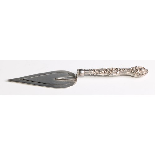 1248 - Signopaginophilia - an Edwardian silver novelty bookmark, as a trowel, 13cm long, Crisford & Norris,... 