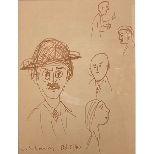 683 - Laurence Stephen Lowry R.A. (1887 - 1976)
Man In a Bowler, signed, dated 5/60, felt tip on brown pap... 