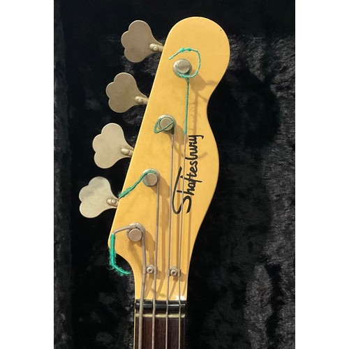 1873 - A Shaftesbury short scale electric bass guitar, telecaster style buttercream finish, c.1970, Serial ... 