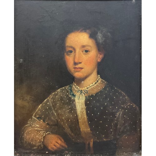 581 - English School (19th century)
Portrait of a young lady
oil on board, 31cm x 25cm