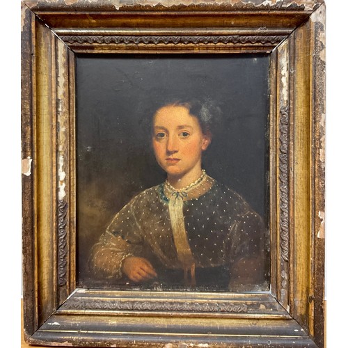 581 - English School (19th century)
Portrait of a young lady
oil on board, 31cm x 25cm