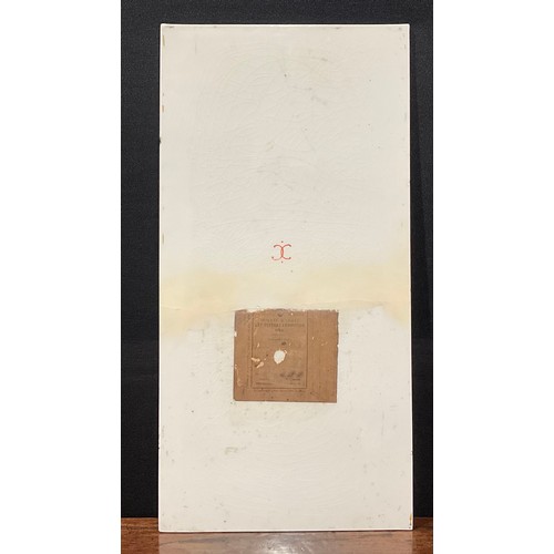 83 - The Howell & James Art Pottery Exhibition - a large Aesthetic Movement rectangular porcelain plaque,... 