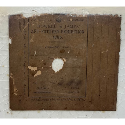 83 - The Howell & James Art Pottery Exhibition - a large Aesthetic Movement rectangular porcelain plaque,... 