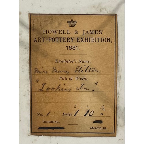 86 - The Howell & James Art Pottery Exhibition - an Aesthetic Movement rectangular porcelain plaque, pain... 