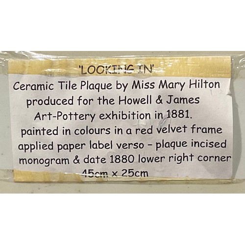 86 - The Howell & James Art Pottery Exhibition - an Aesthetic Movement rectangular porcelain plaque, pain... 