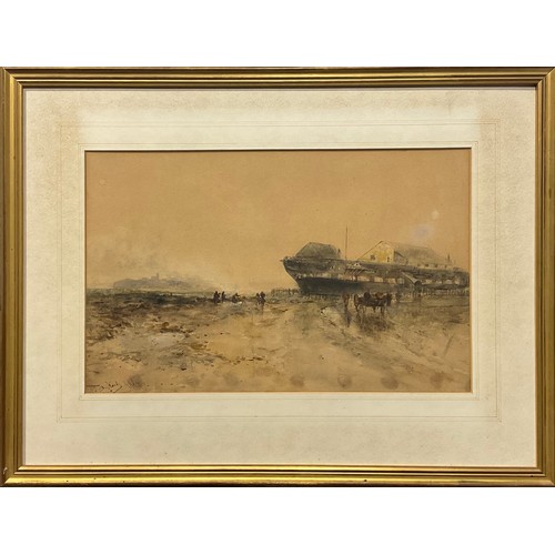 742 - Thomas Bush Hardy (1842-1897)
Unloading the Barge
signed, watercolour, 28cm x 44cm