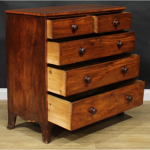 2359 - A Regency mahogany chest, slightly oversailing rectangular top above two short and three long gradua... 