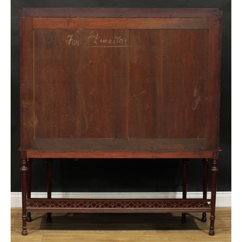 2331 - An early 20th century Adam Revival mahogany bow-centre display cabinet, shallow half-gallery above a... 