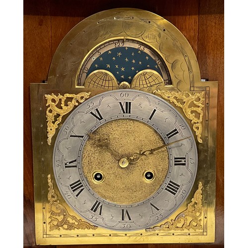 1756 - A George II Revival gilt metal mounted walnut caddy top bracket clock, by Junghans, 20cm arched bras... 