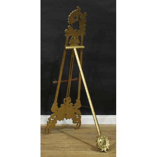 1899 - Interior Design - a giltwood floor-standing painting easel, 154cm high, 52cm wide