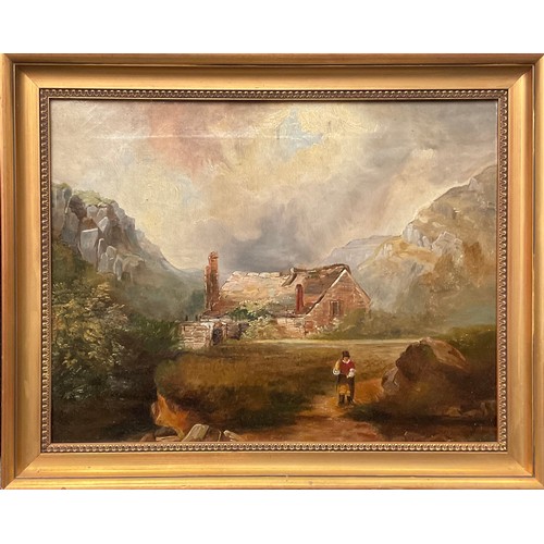 589 - English School (late 19th century)
Cottage in North Wales
indistinctly signed, oil on canvas, 34cm x... 