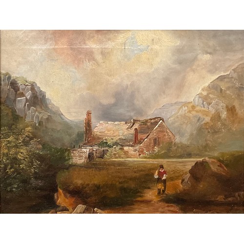 589 - English School (late 19th century)
Cottage in North Wales
indistinctly signed, oil on canvas, 34cm x... 