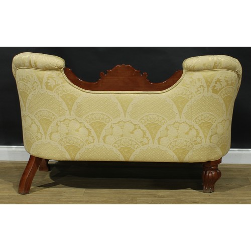 1583 - A 19th century drawing room sofa, stuffed-over upholstery, deep-button back, 95cm high, 155cm wide, ... 