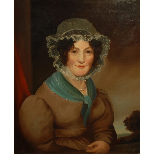 579 - English School (19th century)
Portrait of a Lady, wearing lace bonnet
oil on canvas, 75cm x 62cm