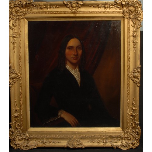 580 - English School (19th century)
Portrait of a Lady, wearing Victorian mourning dress
oil on canvas, 71... 