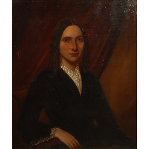 580 - English School (19th century)
Portrait of a Lady, wearing Victorian mourning dress
oil on canvas, 71... 