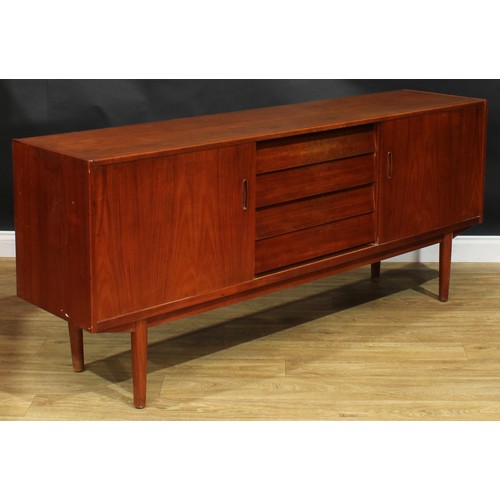 2069 - Mid-century Design - a Swedish teak sideboard, Trio, by Nils Jonsson for Troeds, 81cm high, 190cm wi... 