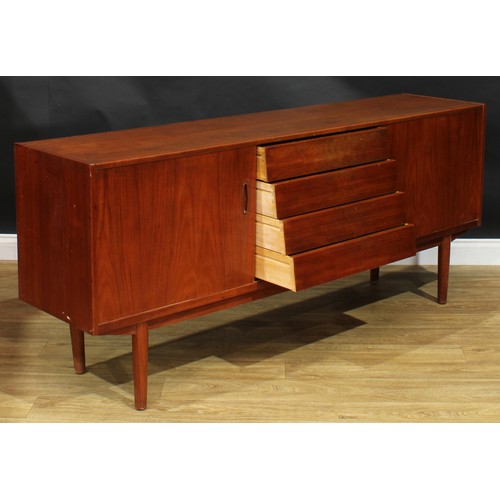 2069 - Mid-century Design - a Swedish teak sideboard, Trio, by Nils Jonsson for Troeds, 81cm high, 190cm wi... 