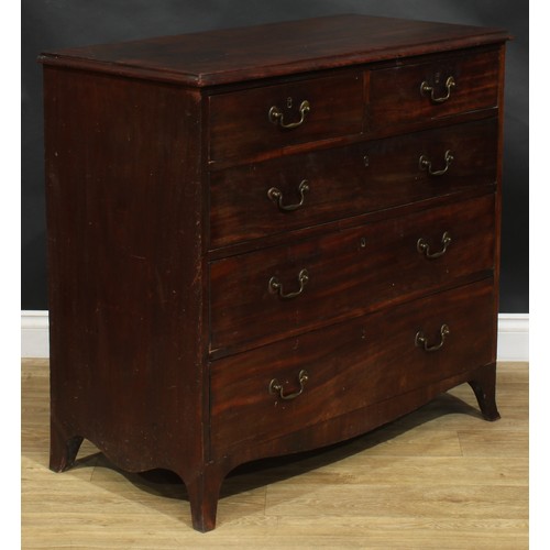 1625 - A 19th century mahogany chest, rectangular top with moulded edge above two short and three long grad... 