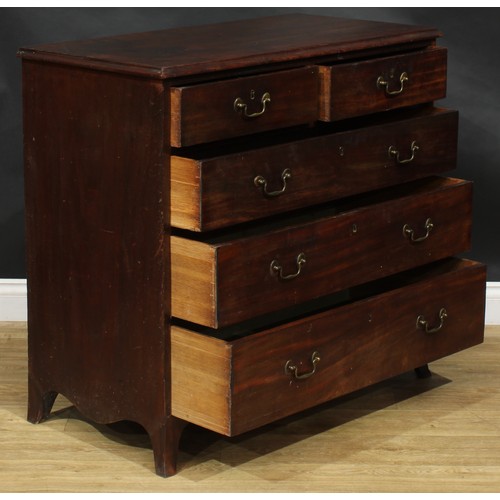 1625 - A 19th century mahogany chest, rectangular top with moulded edge above two short and three long grad... 