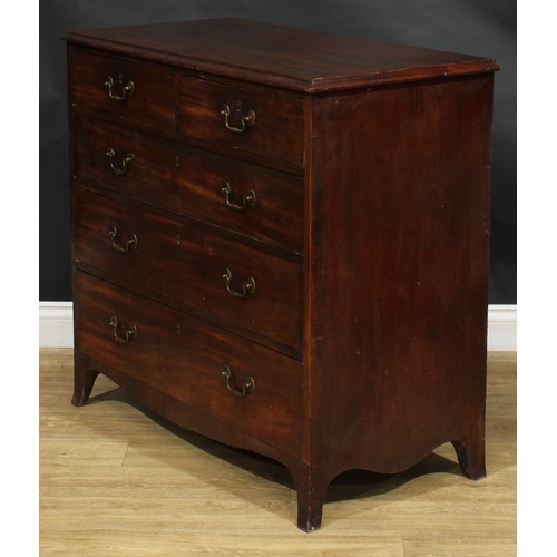 1625 - A 19th century mahogany chest, rectangular top with moulded edge above two short and three long grad... 