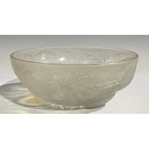 325 - A Rene Lalique Dahlias No.1 pattern opalescent glass bowl, moulded R Lalique France, etched No. 3210... 