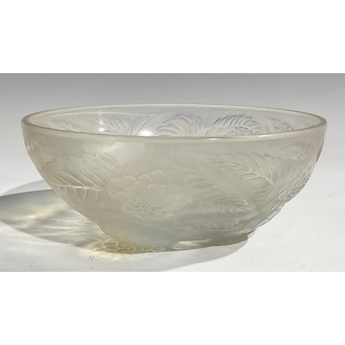 325 - A Rene Lalique Dahlias No.1 pattern opalescent glass bowl, moulded R Lalique France, etched No. 3210... 