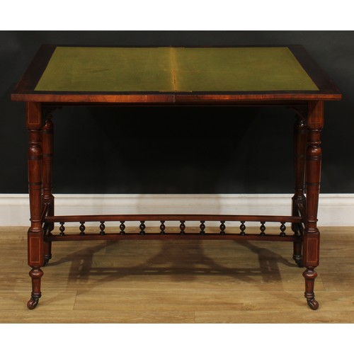 2061 - A late Victorian rosewood and marquetry card table, in the manner of Gillows of Lancaster and London... 