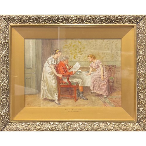 627 - George Goodwin Kilburne (1839 - 1924)
Wars and Rumours of Wars
signed, watercolour, 26cm x 37cm