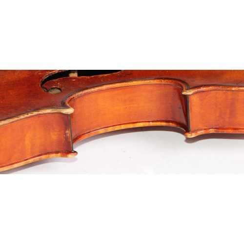 1876 - An early 20th century German violin, paper label for Ernst Heinrich Roth, a copy after Nicholas Amat... 