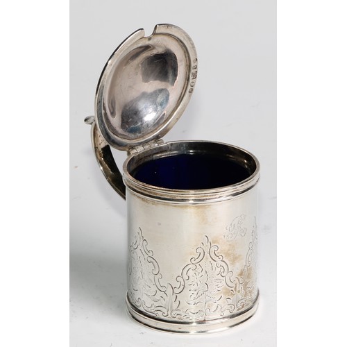 1114 - A William IV Scottish silver tankard mustard, chased floral decoration and thumb piece, Robert Gray ... 