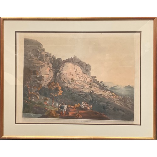 646 - L Bluck, by, Henry Salt, after, The Town of Abha in Abyssinia, coloured engraving, plate no.XVIII, p... 